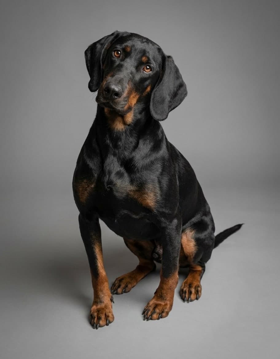 Austrian Black and Tan Hound dog
